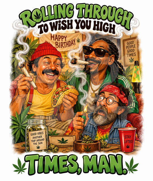Funny Birthday Card for Him β Parody Stoner Crew Design β Weed Munchies Humor β Hilarious Joint Birthday β Card for Chill Vibes Only