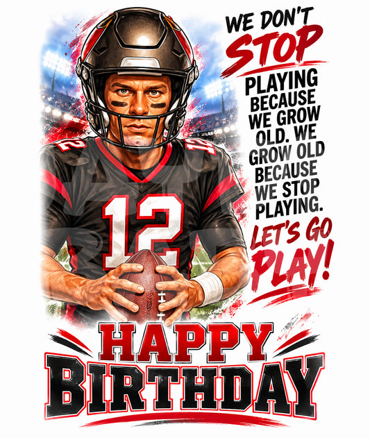 Funny Football Birthday Card – “We Don’t Stop Playing” Sports Parody – Aging Like a Champ Card for Him