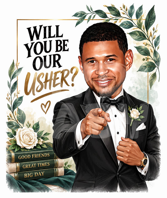 Funny Wedding Usher Card – “Will You Be Our Usher?” – Bold Greeting for Wedding Party Ask – Cute Congrats Card or Gift for Him