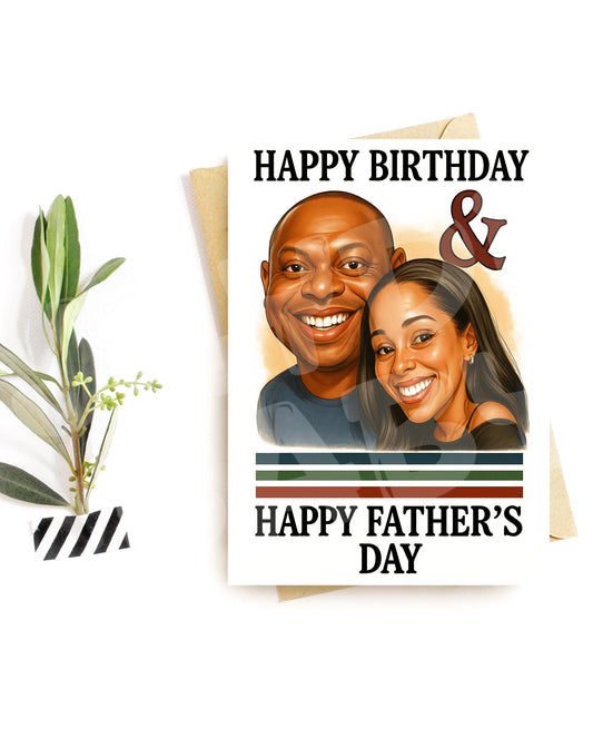 Custom Greeting Card with Your Photo – Personalized Caricature for Any Occasion – Funny, Unique Card for Loved Ones
