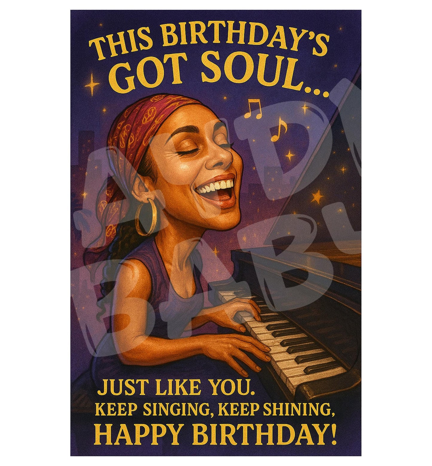 Soulful Birthday Card for Her | Keep Singing Keep Shining Greeting | Musical Celebration Card | Confident Uplifting Card