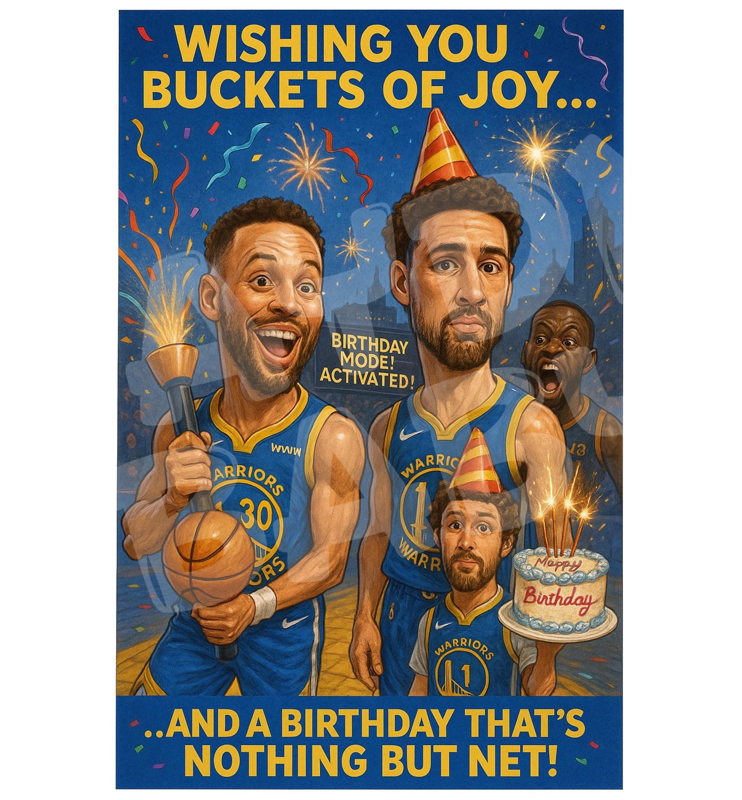 Funny Basketball Birthday Card – Buckets of Joy Greeting, Hoops-Themed Party Card for Him or Her