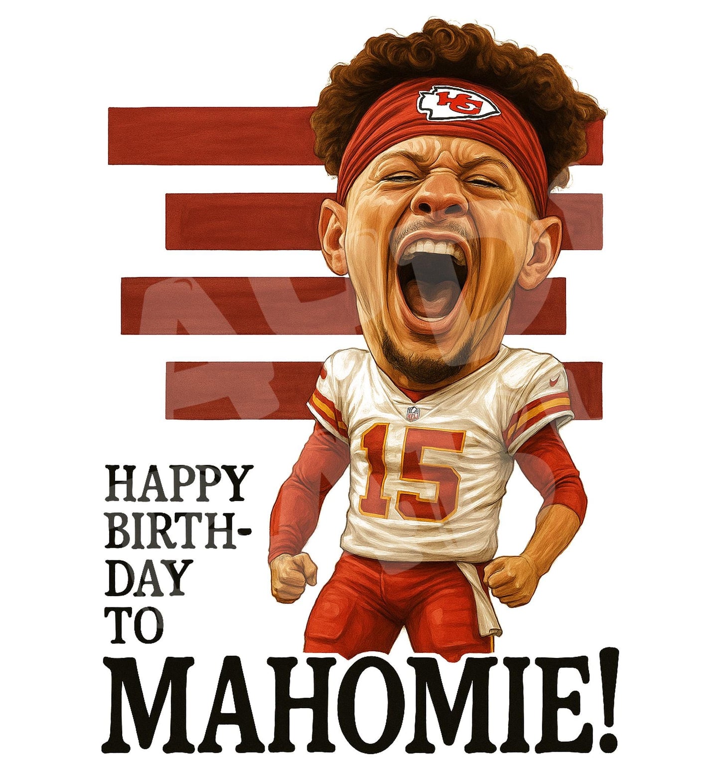 Funny “Happy Birthday to Mahomie” Card – Football-Inspired Parody – Hilarious Caricature Greeting for Sports Fans