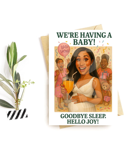 Funny Baby Shower Card – Pregnant Celebration Parody – Goodbye Sleep Humor