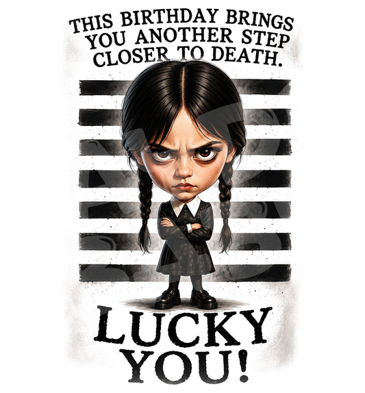 Funny Gothic Birthday Card - Dark Humor - back