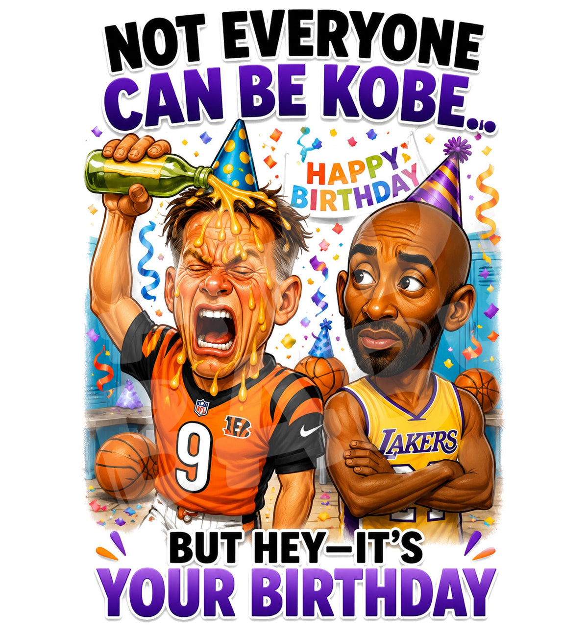 Not Everyone Can Be Kobe Basketball Birthday Card - close up