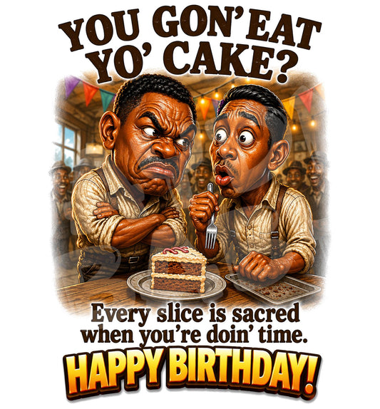 Funny Prison Birthday Card for Him – Cake Humor, Sarcastic Gag Gift for Friend