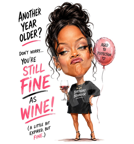 Funny Birthday Card for Her - Wine Humor - back