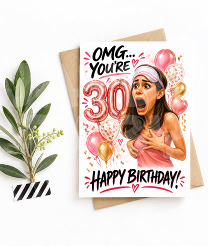 Funny 30th Birthday Card – Inspired by 13 Going On 30 Vibes – Dirty Thirty Greeting – Flirty Card for Her or Best Friend Gift