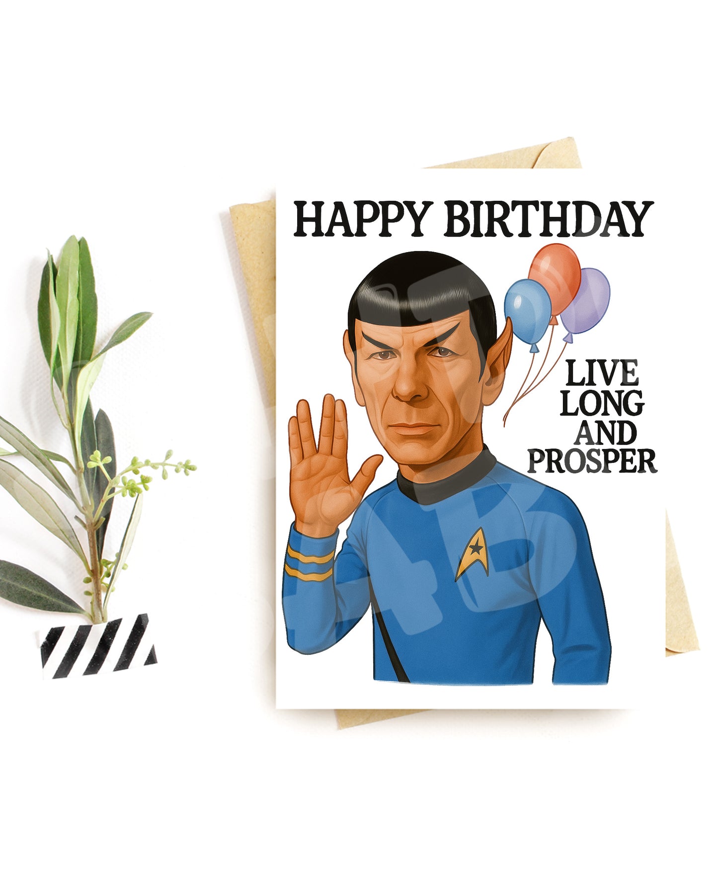 Funny Sci-Fi Birthday Card – Live Long and Prosper Parody – Geeky Card for Him or Her – Space Birthday Gift with Attitude
