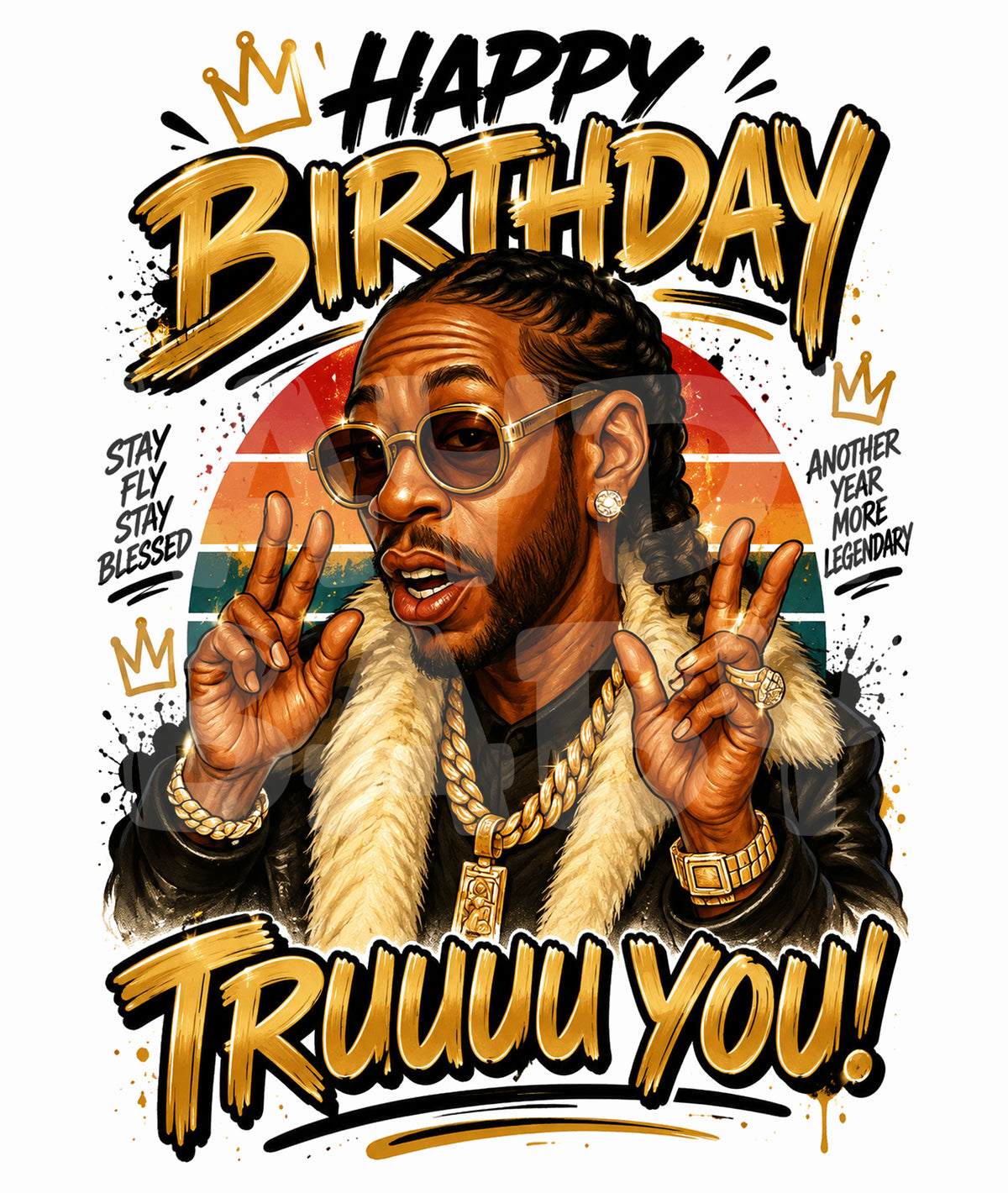 Funny Birthday Card – “TRUUUU YOU!” Parody – Rap Icon Style Hip Hop Birthday