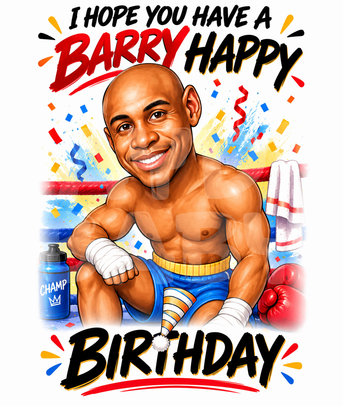 Funny Barry Birthday Card – “Barry Happy Birthday” Parody – Hilarious Fighter-Inspired Greeting for Him – Bold and Bizarre Humor
