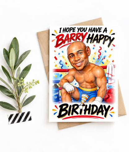 Funny Barry Birthday Card – “Barry Happy Birthday” Parody – Hilarious Fighter-Inspired Greeting for Him – Bold and Bizarre Humor
