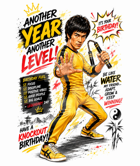 Martial Arts Birthday Card for Him – Funny Fighter Motivation, Another Year Another Level