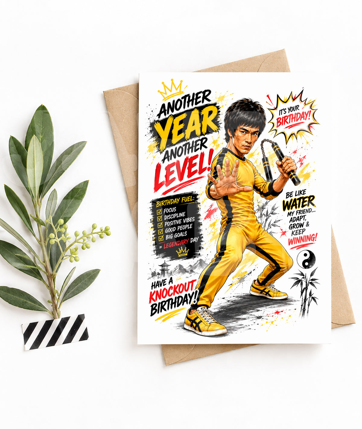 Martial Arts Birthday Card for Him – Funny Fighter Motivation, Another Year Another Level