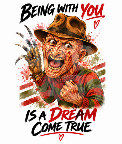 Funny Horror Valentine Card – “Dream Come True” Parody – Scary Love Greeting for Spooky Couples or Dark Humor Fans