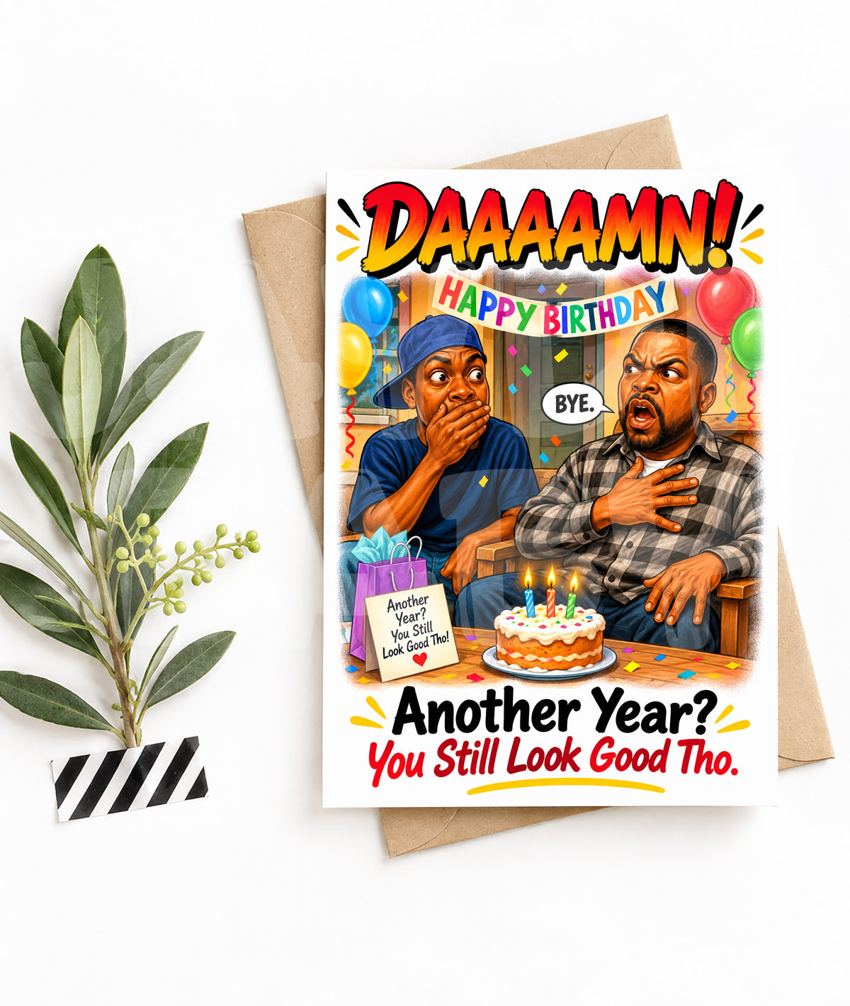 Funny “You’re HOW Old?” Birthday Card – DAAAAAAAMN! Parody for Friends or Family