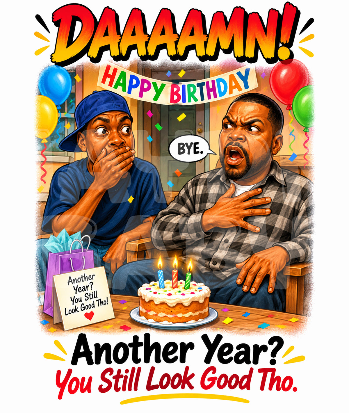 Funny “You’re HOW Old?” Birthday Card – DAAAAAAAMN! Parody for Friends or Family