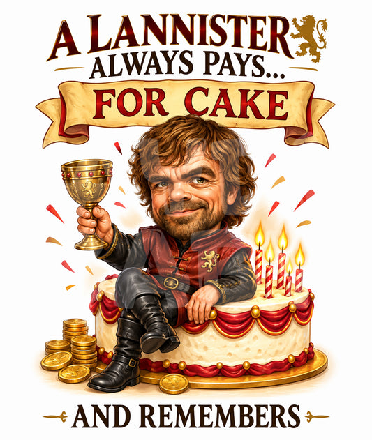 Funny Birthday Card – Lannister Cake Parody – A Lannister Always Pays for Cake