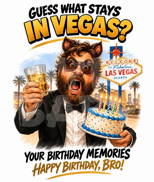 Funny Vegas Birthday Card for Him – Wild Party Humor
