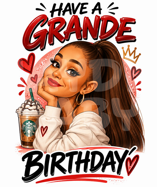 Funny Birthday Card for Her – Have a Grande Birthday – Diva Pop Star Parody – Cute and Sassy Greeting for Friends or BFF