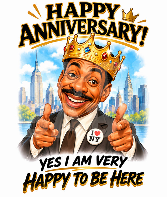 Funny Anniversary Card – Happy to Be Here Parody – Royal Celebration Humor Card