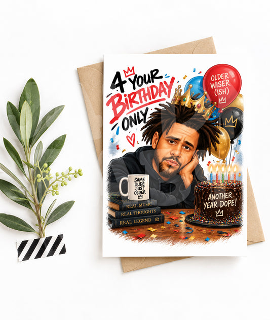 Funny Rap Birthday Card – “4 Your Birthday Only” Parody – Sad Rapper Vibe Card for Him or Her