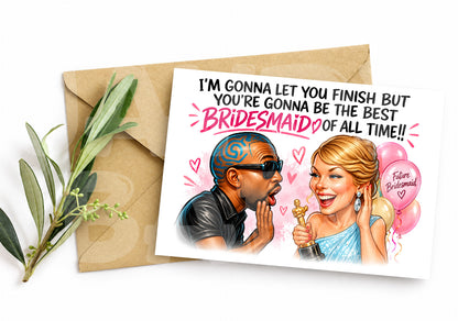 Funny Bridesmaid Proposal Card – Meme Style Invite – Pop Culture Parody for Maid of Honor or Bestie – Hilarious Wedding Card