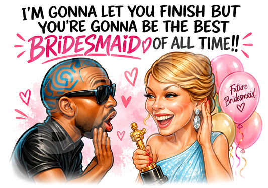 Funny Bridesmaid Proposal Card – Meme Style Invite – Pop Culture Parody for Maid of Honor or Bestie – Hilarious Wedding Card