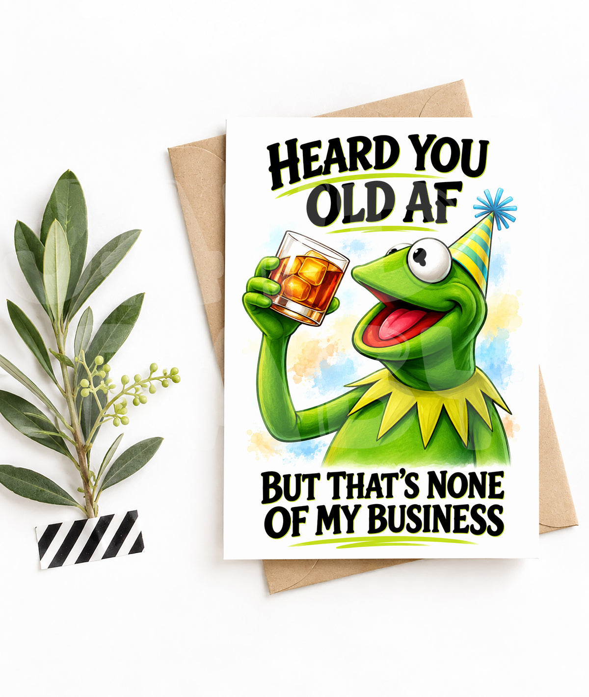 Funny Old AF Birthday Card – Sarcastic Tea Meme Parody – Hilarious Roast Card for Him or Her – Sassy Greeting with Attitude