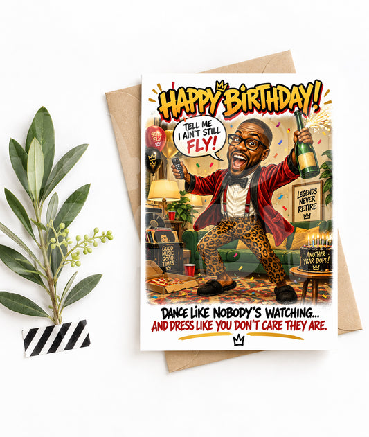 Funny Birthday Card for Men – Legends Never Retire Party Card – Dance Like Nobody’s Watching – Bold Adult Birthday Greeting