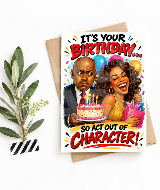 Funny Love & Basketball Card – “Double or Nothing” Couple Parody – Romantic Caricature Greeting for Anniversaries or Weddings