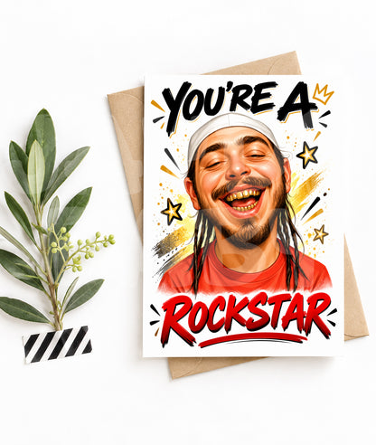 Funny Rockstar Birthday Card – Hilarious Music Parody – You’re a Rockstar Greeting
