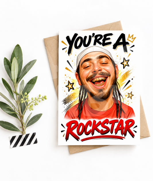 Funny Rockstar Birthday Card – Hilarious Music Parody – You’re a Rockstar Greeting