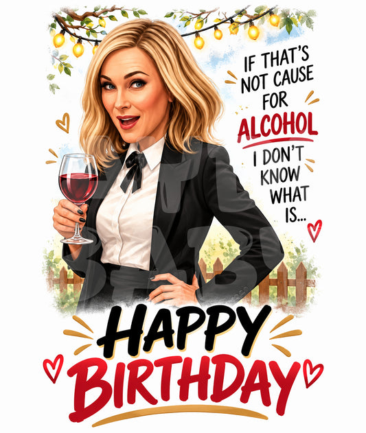 Funny Wine Birthday Card – Alcohol Is the Answer Parody – Sarcastic TV-Inspired Greeting Card