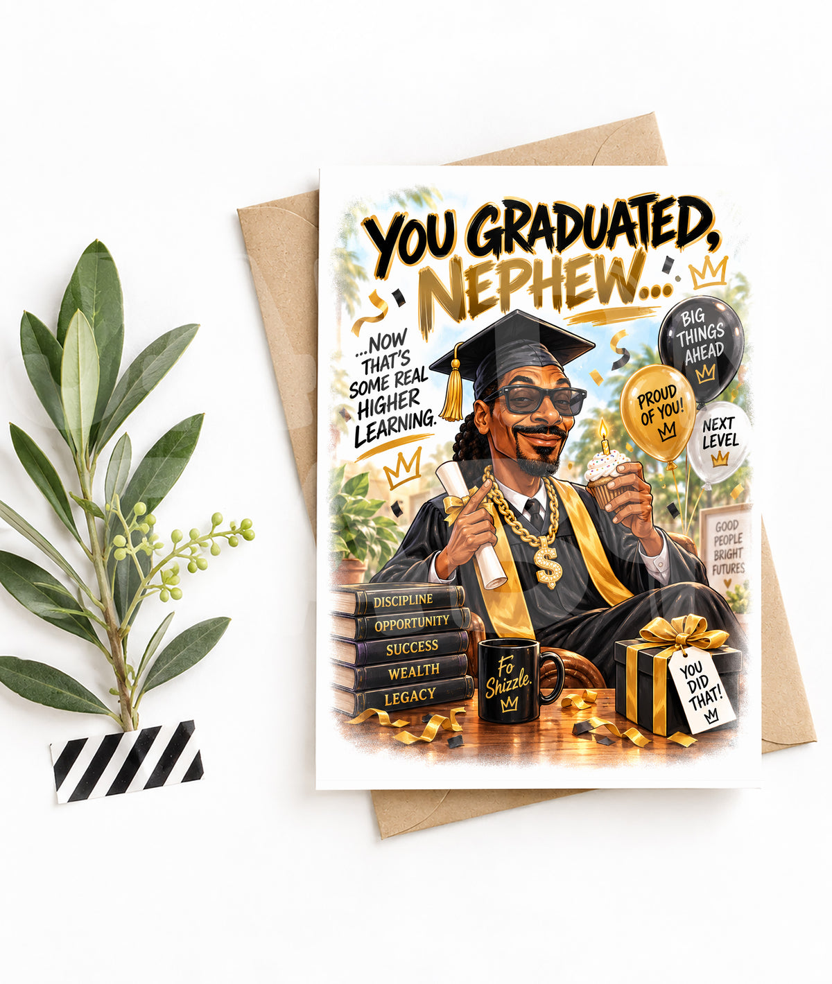 Funny Hip Hop Graduation Card – Parody Gift for Nephew or Friend