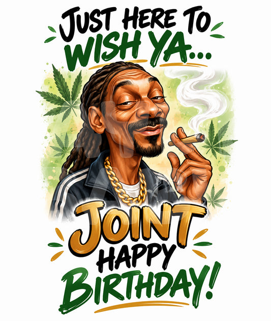 Funny Birthday Card – Joint Birthday Wish – Parody Rapper Smoking Card for Him or Her