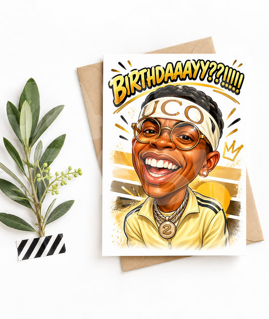 Funny Birthday Card for Him or Her – Hilarious Guy with Glasses – Retro Swag Happy Birthday Greeting
