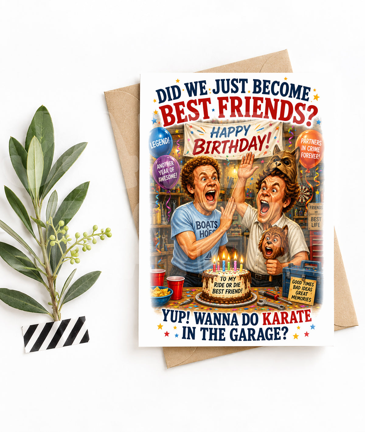Funny Best Friend Birthday Card – “Did We Just Become Best Friends?” Parody – Step Bro Vibes