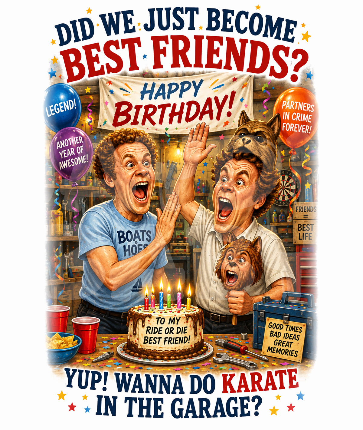 Funny Best Friend Birthday Card – “Did We Just Become Best Friends?” Parody – Step Bro Vibes