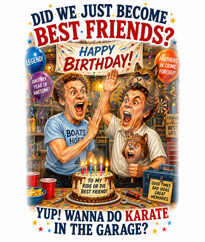 Funny Best Friend Birthday Card – “Did We Just Become Best Friends?” Parody – Step Bro Vibes