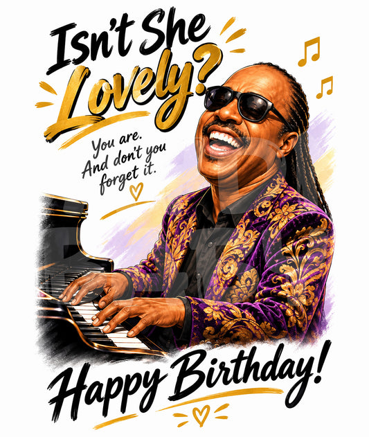 Isn’t She Lovely Birthday Card – Funny Music Greeting Card for Her – Keep Shining Parody Card for Women
