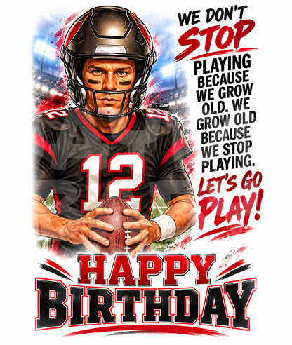 Funny Football Birthday Card – “We Don’t Stop Playing” Sports Parody – Aging Like a Champ Card for Him