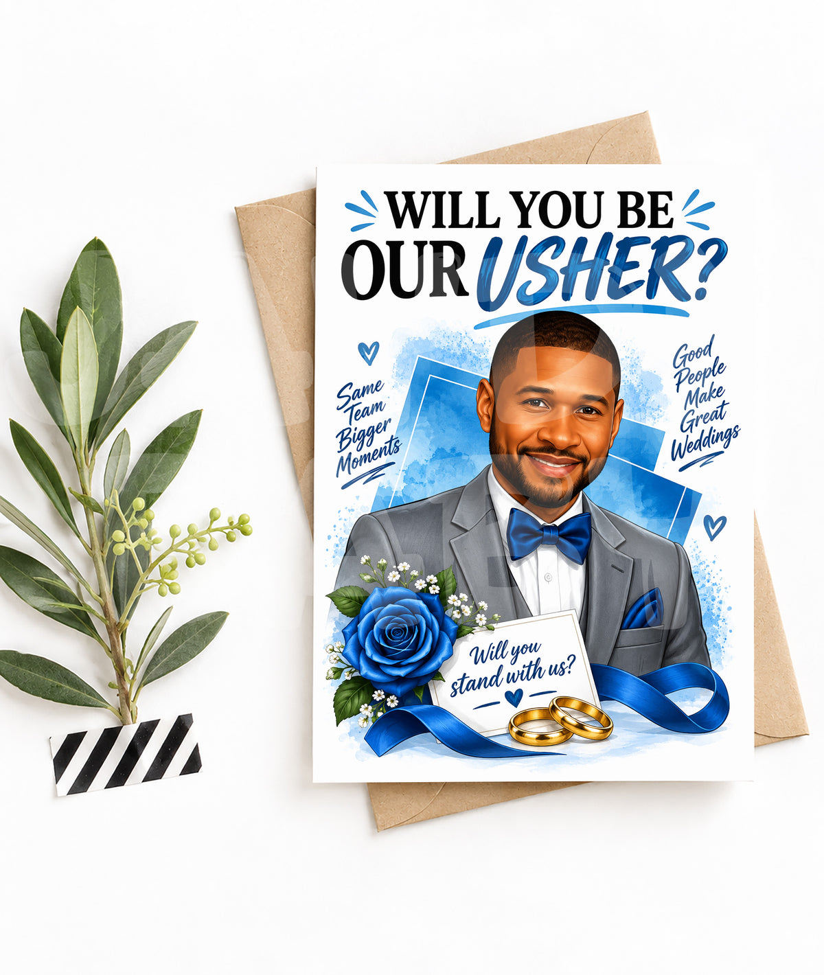Funny Wedding Usher Proposal Card – “Will You Be Our Usher?” – Parody Groomsman Invite