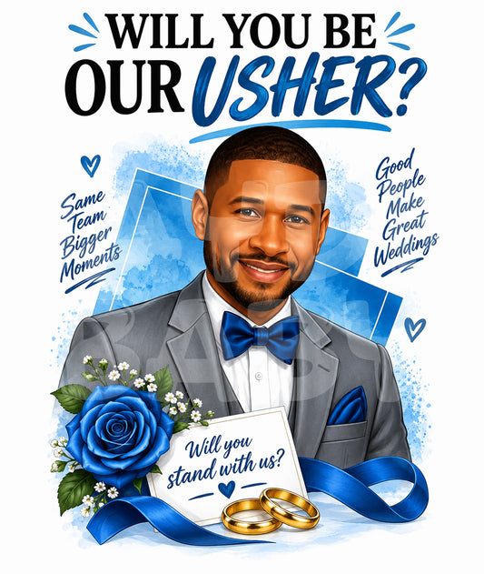 Funny Wedding Usher Proposal Card – “Will You Be Our Usher?” – Parody Groomsman Invite