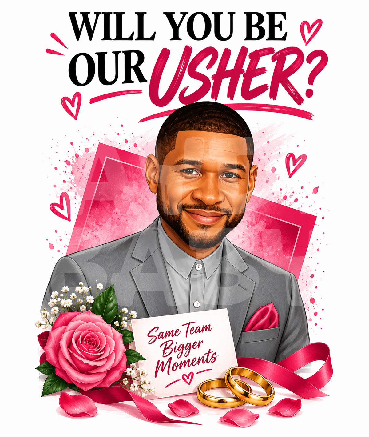 Funny Wedding Usher Proposal Card – “Will You Be Our Usher?” – Parody Groomsman Invite