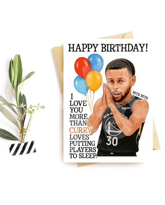 Funny Basketball Birthday Card | Sleep Celebration Parody Card | Nite Nite Meme Card for Him | Basketball Fan Greeting