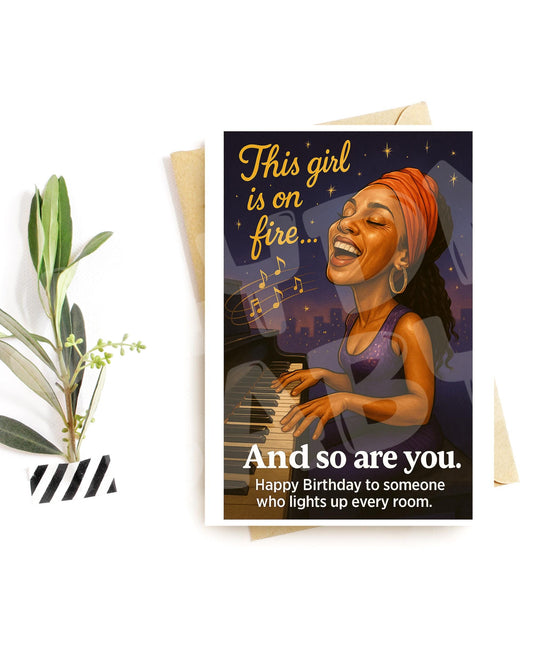 Uplifting Birthday Card for Her | Bold & Joyful Greeting Card | Lights Up Every Room | Soulful Woman Birthday Card