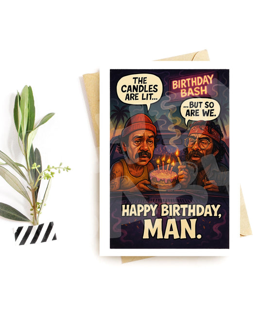 Lit Birthday Card – Funny Stoner Birthday Card for Him, Weed-Themed Party Humor Card, Trippy Celebration Greeting