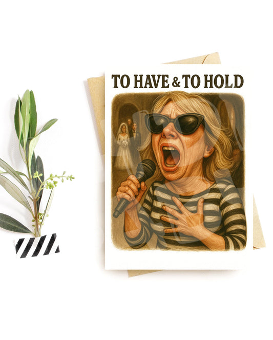Funny Bridesmaid Wedding Card | To Have & To Hold Screaming Scene | Bridesmaid Meltdown Greeting | Parody Card for Bride or Groom